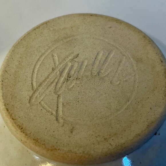 Ceramic Butter Bell Crock Dish Studio Art Pottery Signed - Picture 10 of 13